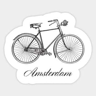 Amsterdam on bike Sticker